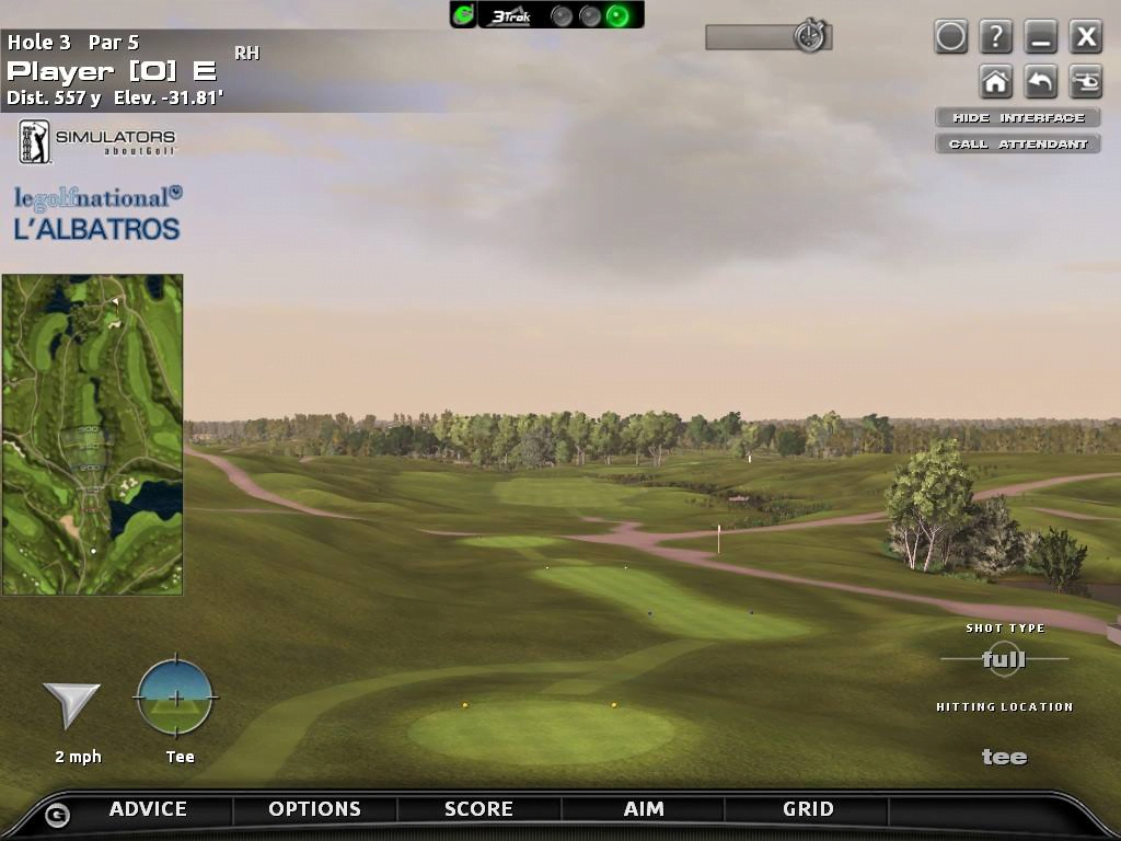 A screenshot of one of the many golf courses available on our golf simulators 